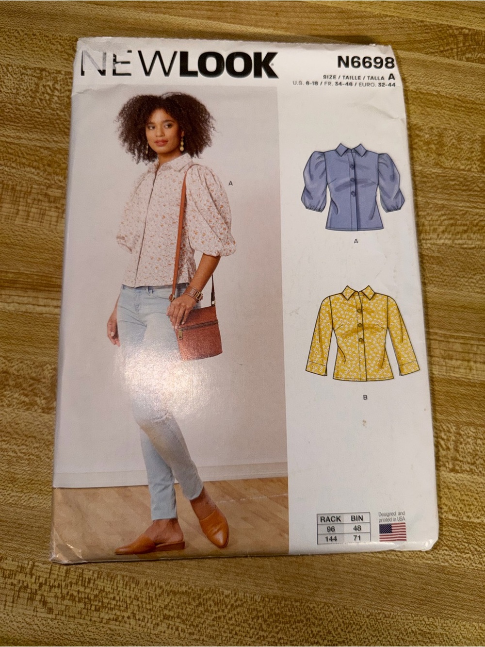 2021 New Look Pink Puff-Sleeve Women's Blouse sewing pattern N6698